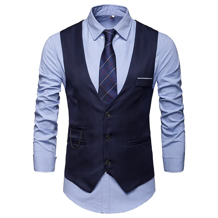 2022 New Arrival Dress Vests For Men Slim Fit Mens Suit Vest Male Waistcoat Gilet Homme Casual Sleev