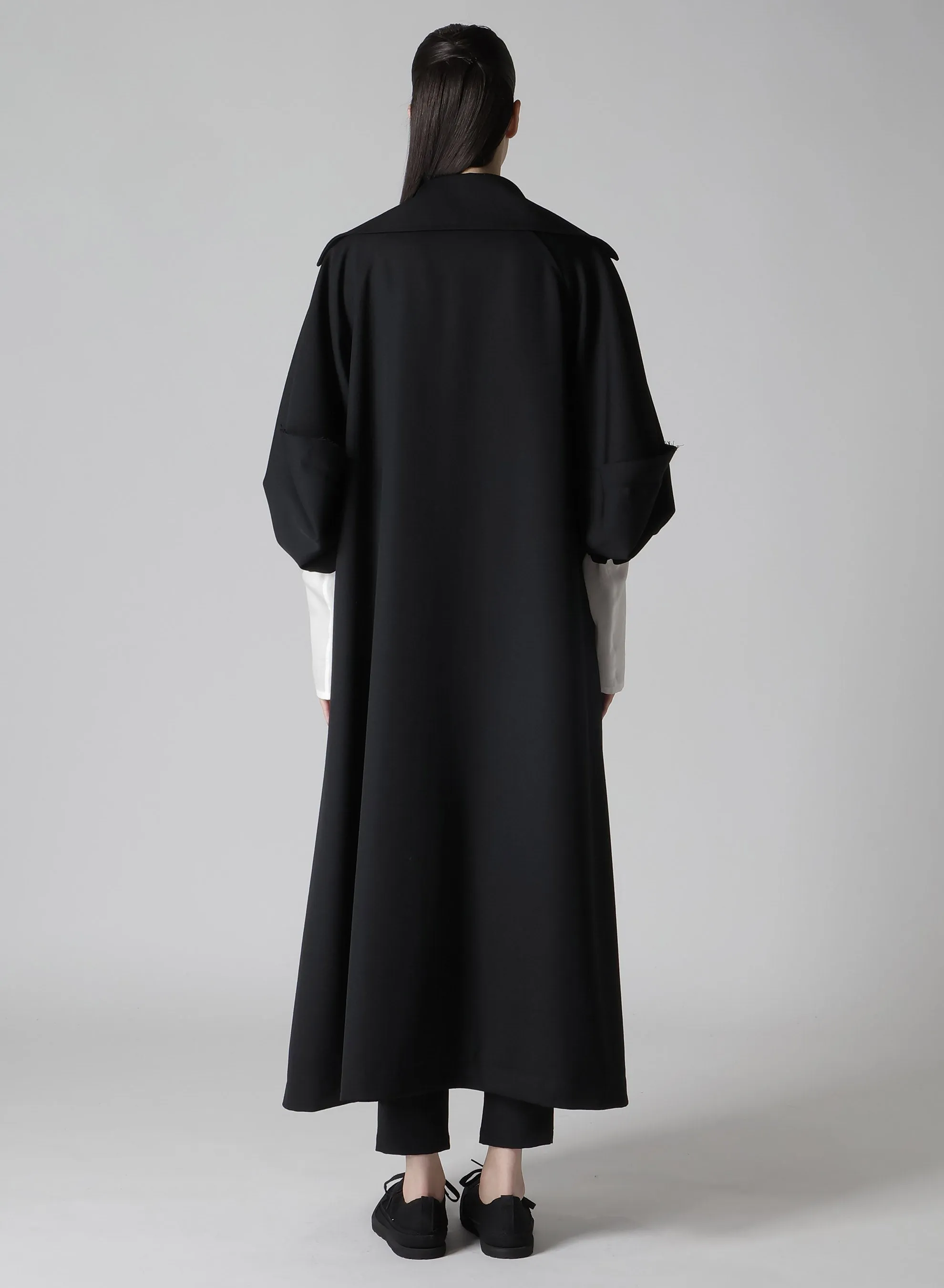 2/60 WOOL GABARDINE BALLOON SLEEVE COAT