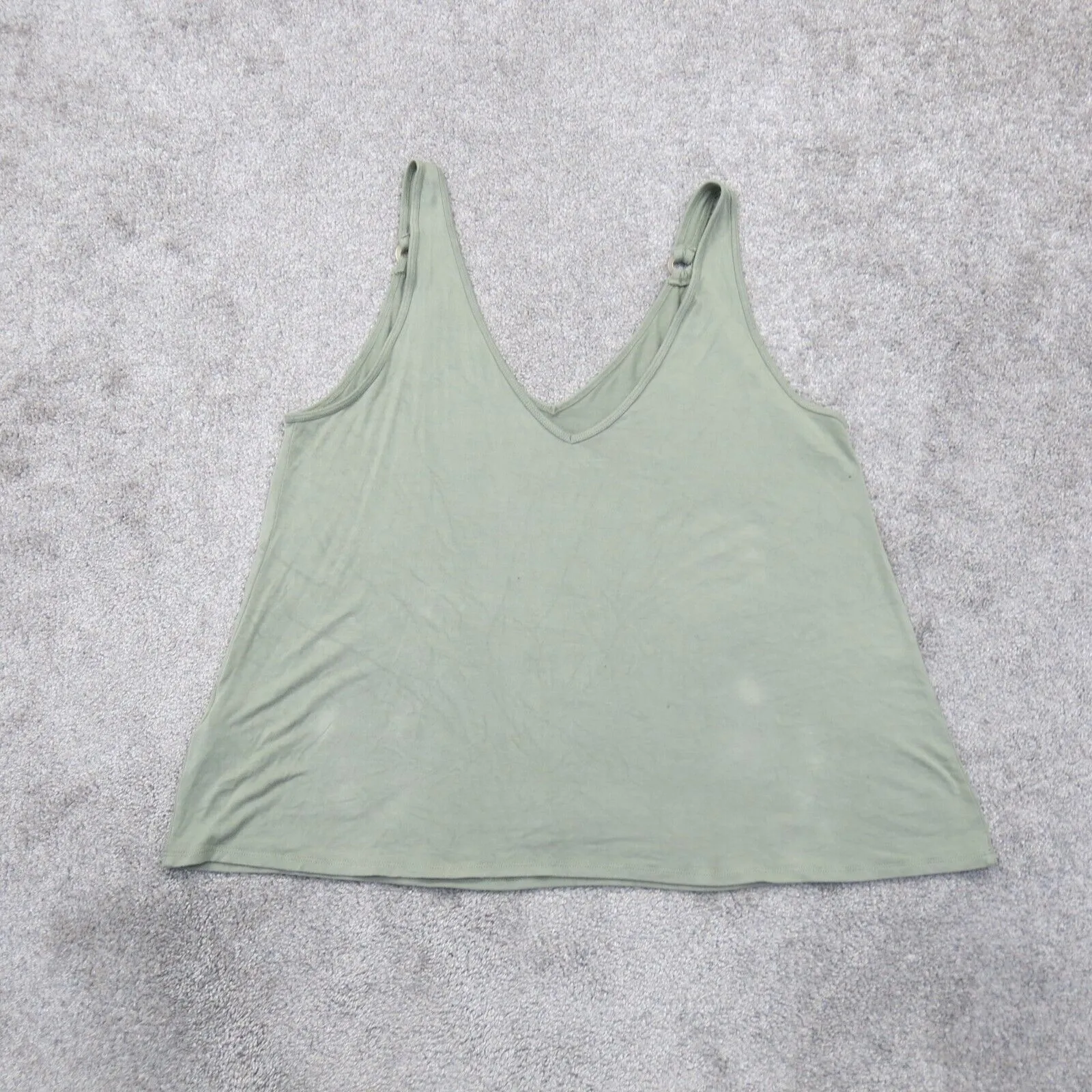 Abercrombie & Fitch Women Casual Tank Top Sleeveless V-Neck Green Size X Large