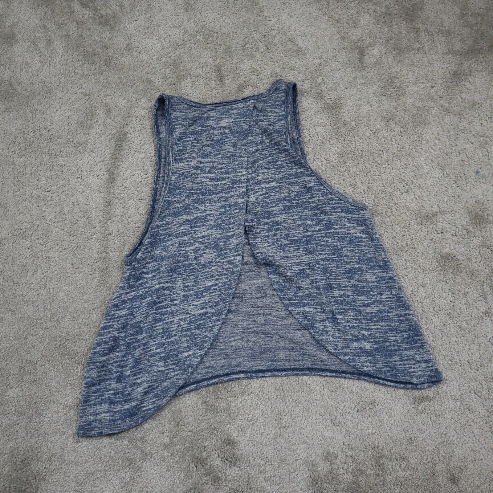 Abercrombie & Fitch Womens Back Slit Wrap Tank Top Sleeveless Blue White Size S