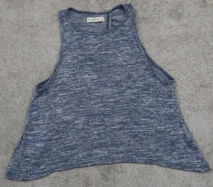 Abercrombie & Fitch Womens Back Slit Wrap Tank Top Sleeveless Blue White Size S