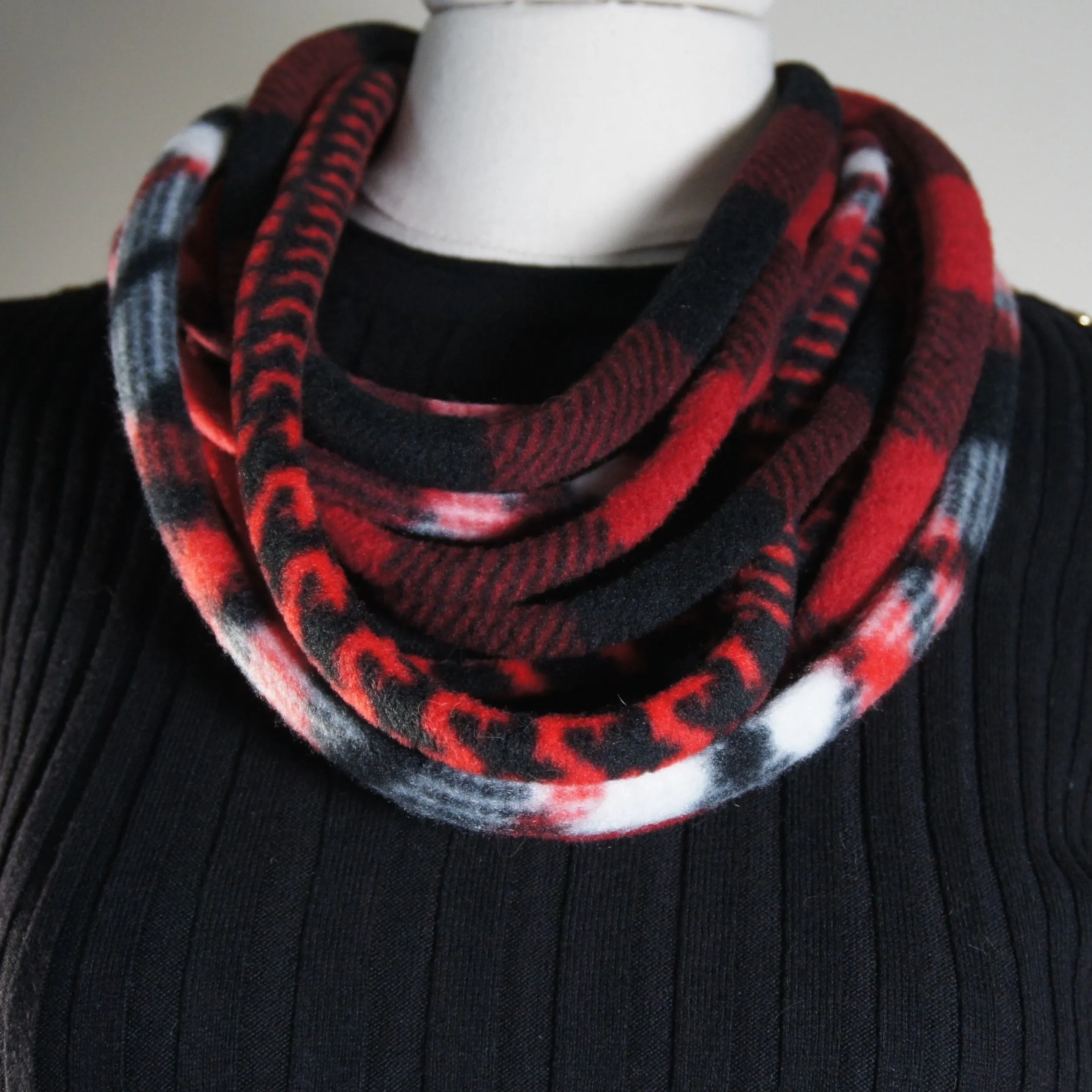 Accessories - Scarves - Collarette - Plaid - Red