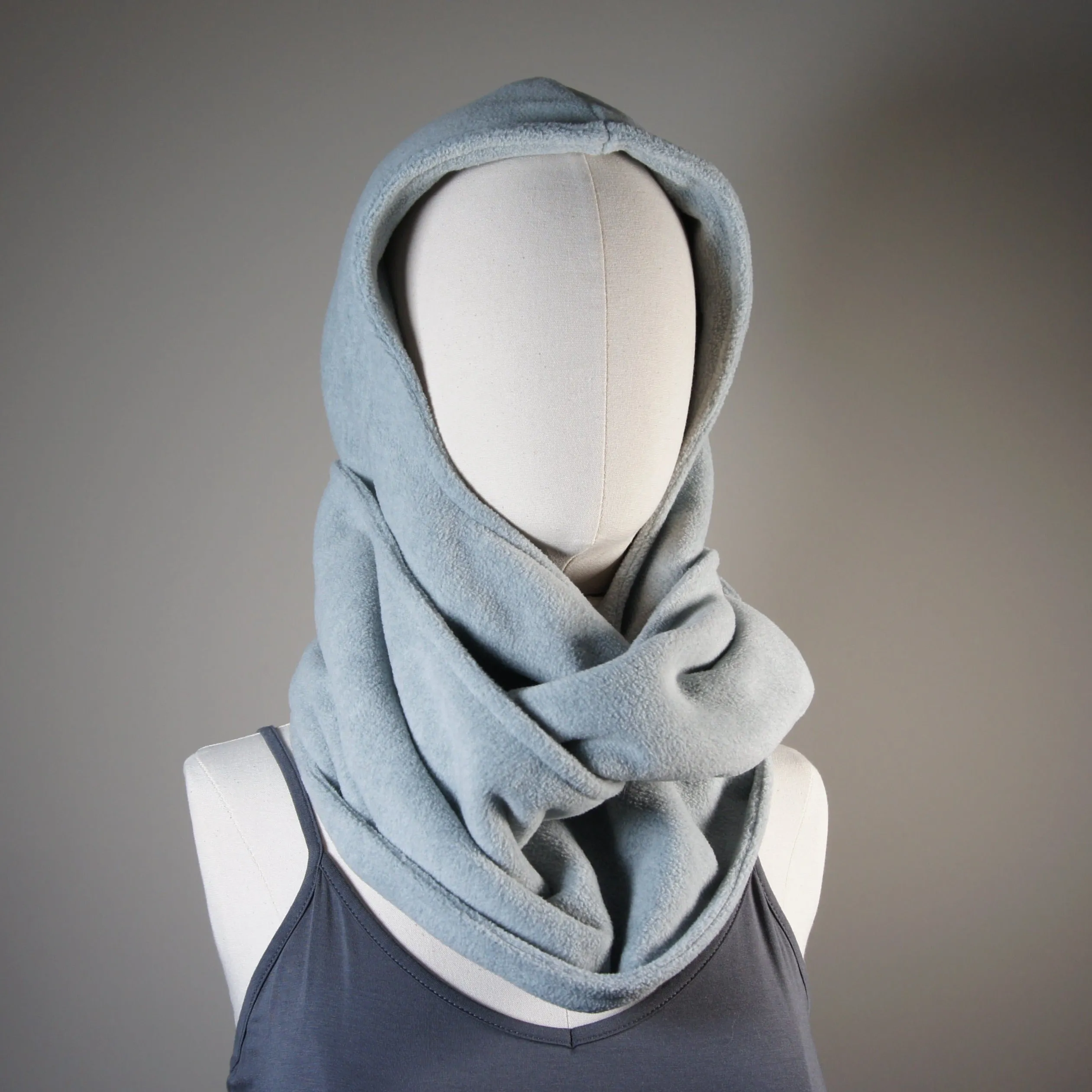 Accessories - Scarves - Hooded Wrap Scarf - Heather Gray