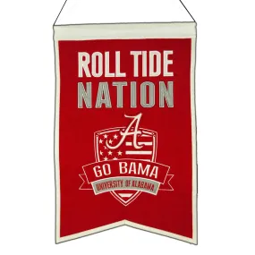 Alabama Crimson Tide Winning Streak "Roll Tide Nation" Wool Banner (14"x22")