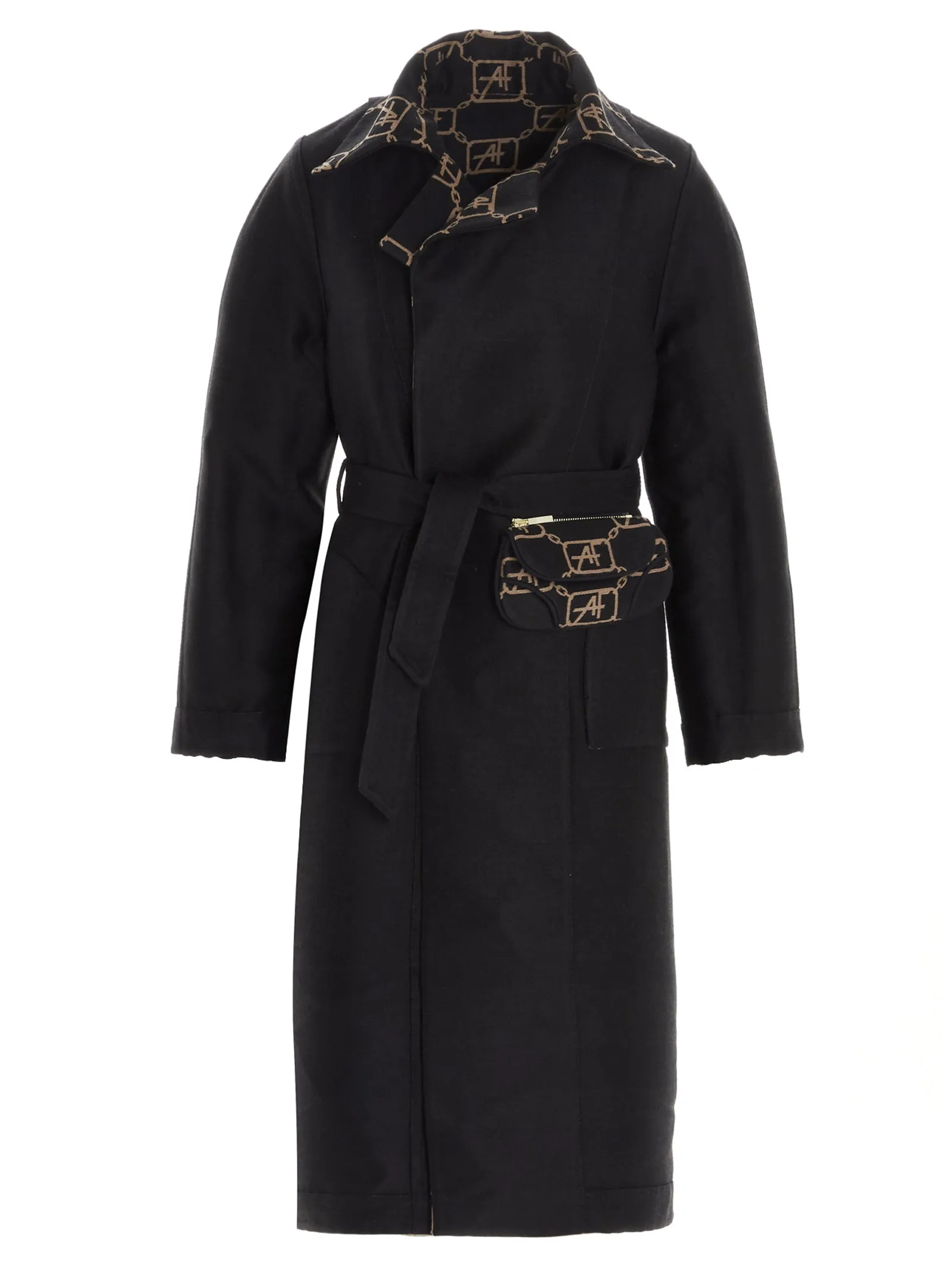 Alberta Ferretti All Over Logo Reversible Coat