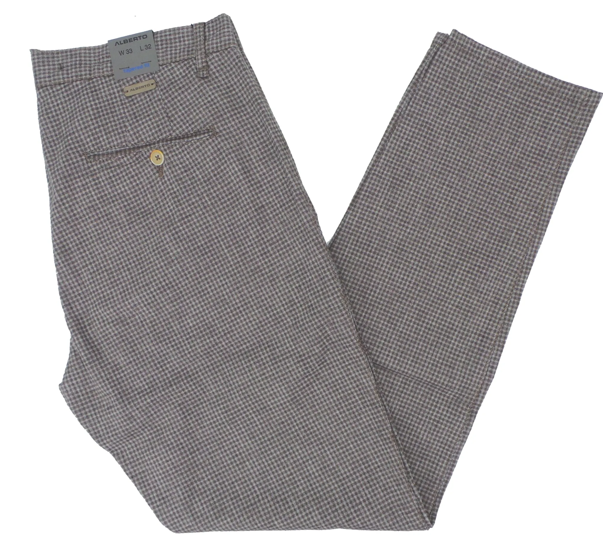 Alberto Steve 1753 Tapered Fit Summer Check Chino Pants