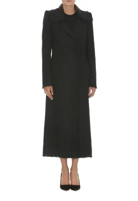 Alexander McQueen Tweed Tailored Long Coat