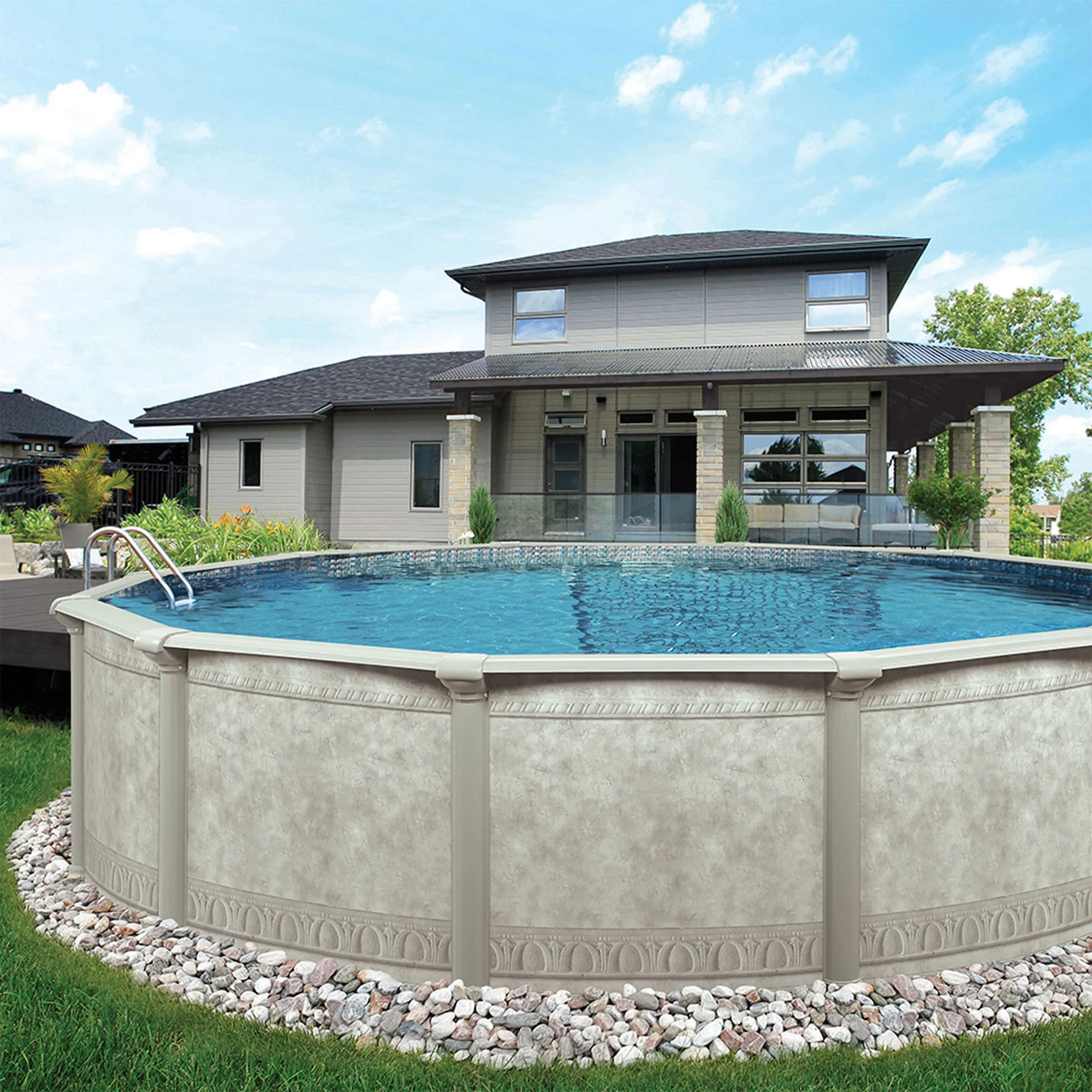 Aquarian Venetian 24ft x 52in Above Ground Swimming Pool with Liner and Skimmer