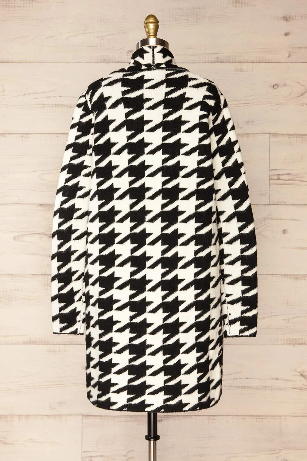 Arganda | Open Front Houndstooth Coat