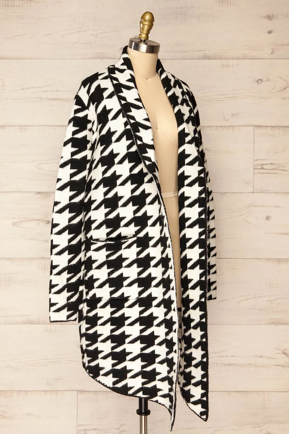 Arganda | Open Front Houndstooth Coat