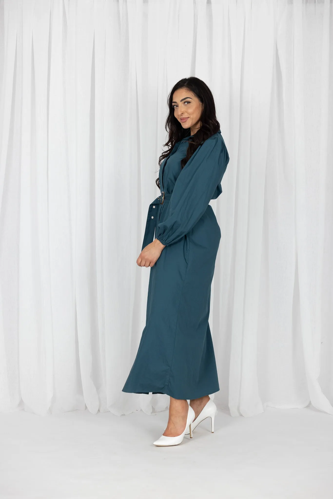 Arlene Button Maxi Dress