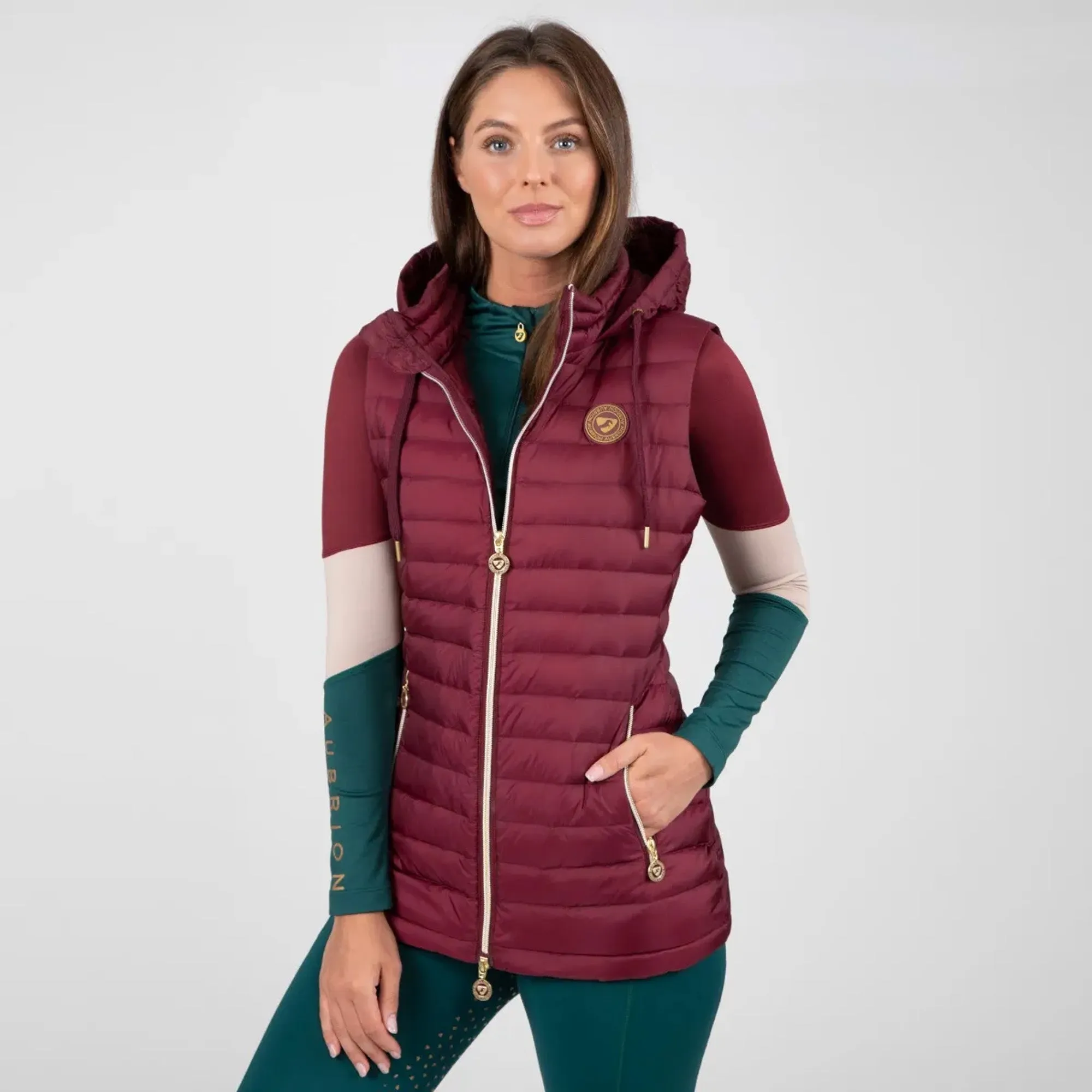 Aubrion Ladies Norwood Packaway Down Gilet - Wine