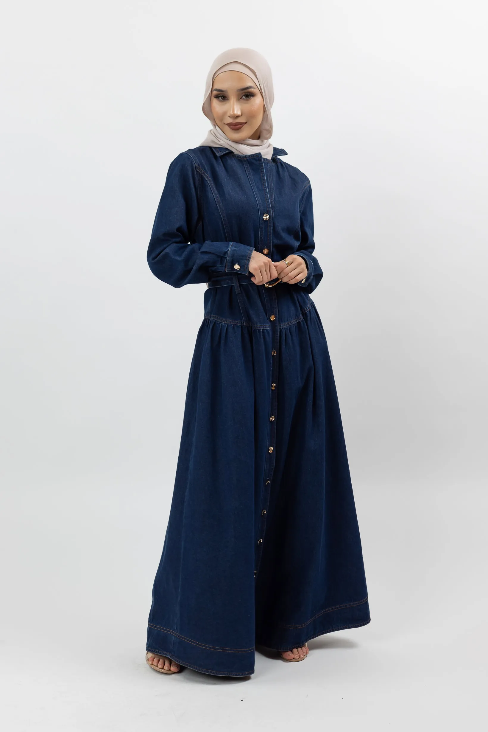 Ava Denim Maxi Dress