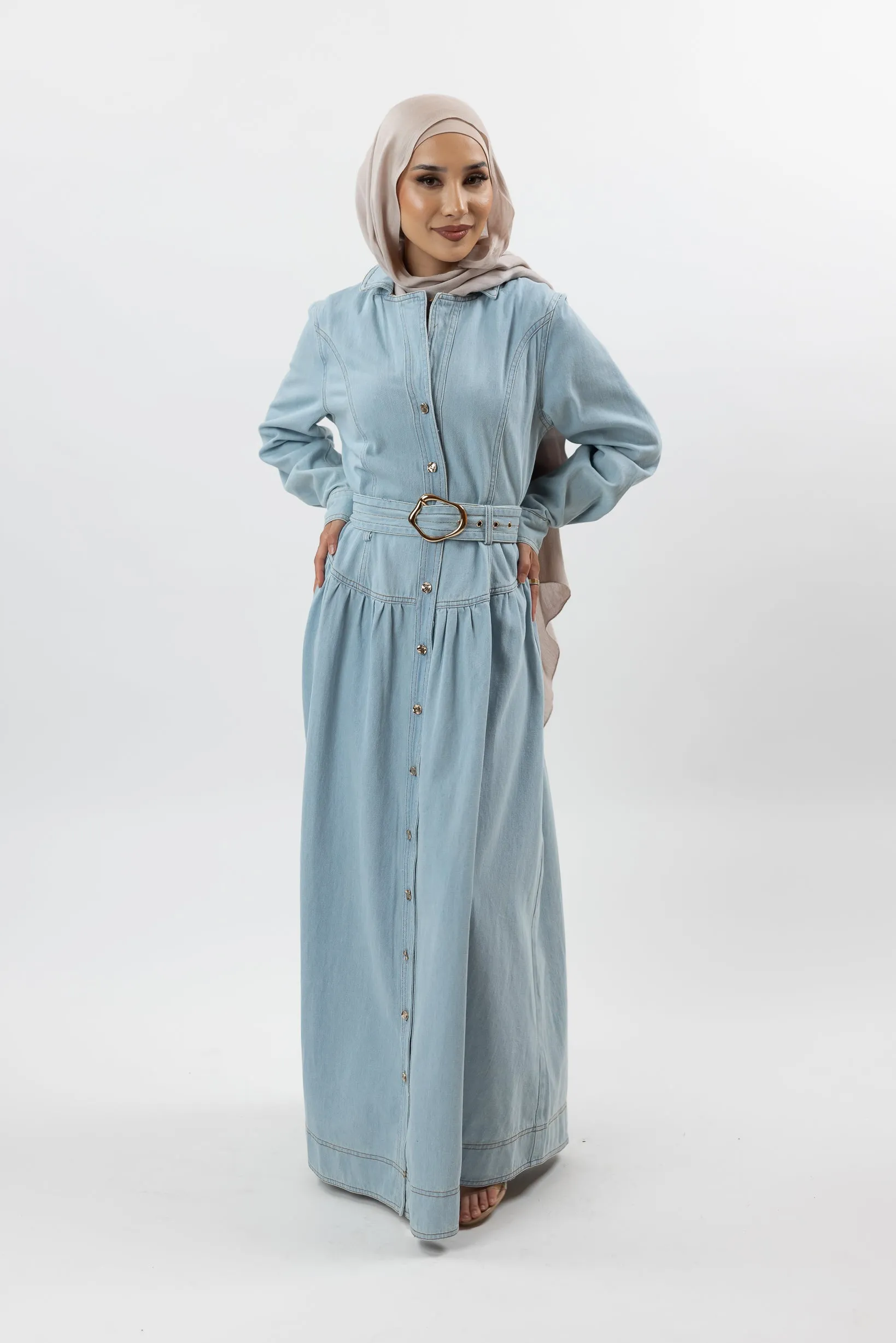 Ava Denim Maxi Dress