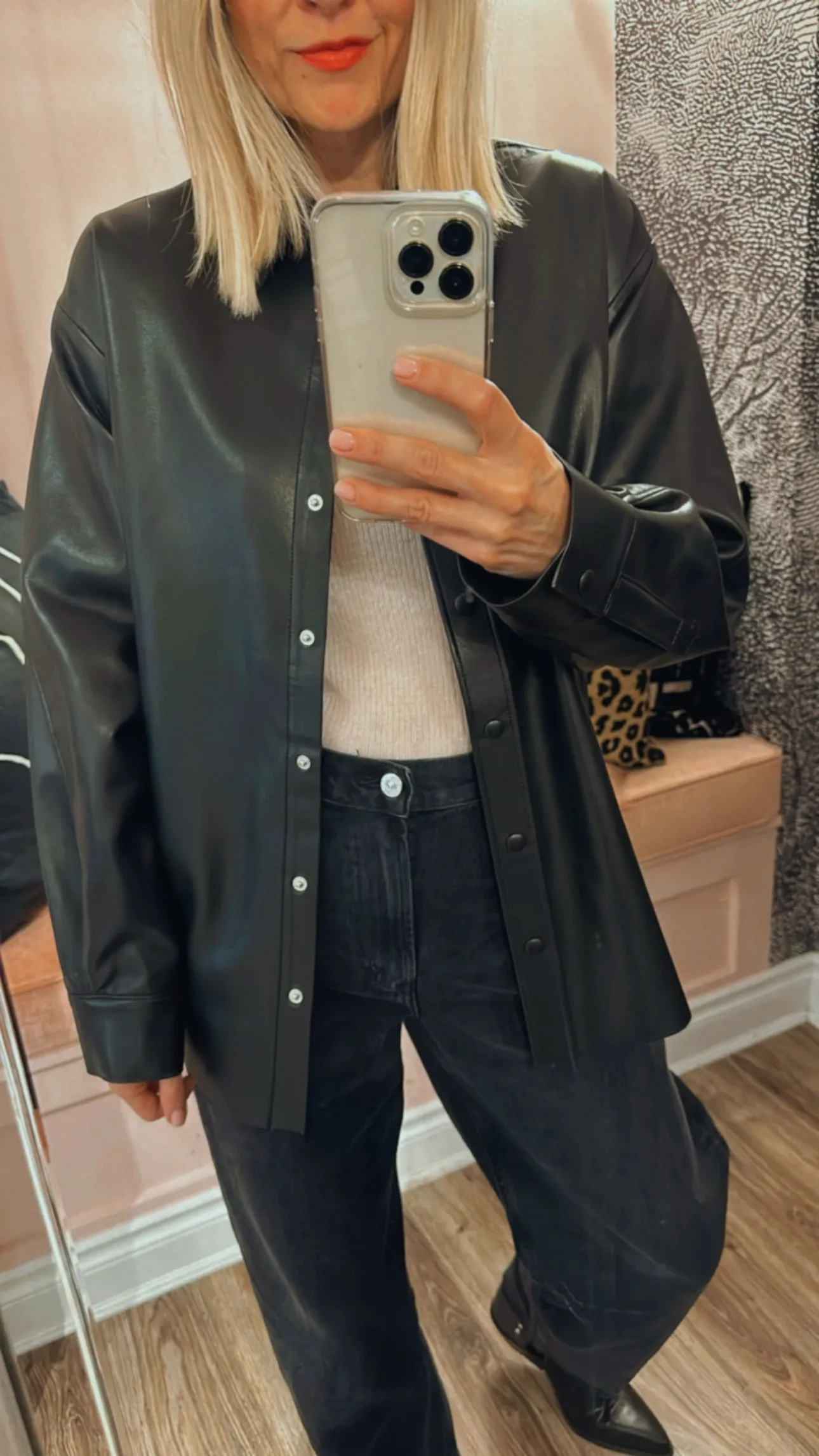 'Aylin' Vegan Leather Shirt