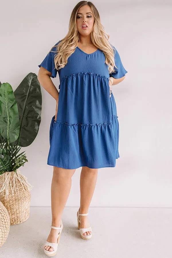 Bali Daydream Babydoll Dress In Blue Curves