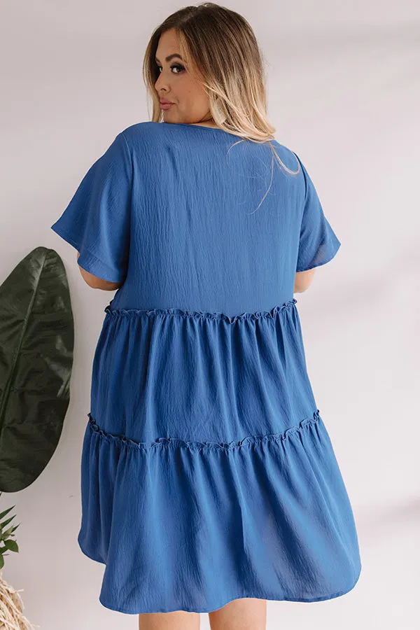 Bali Daydream Babydoll Dress In Blue Curves