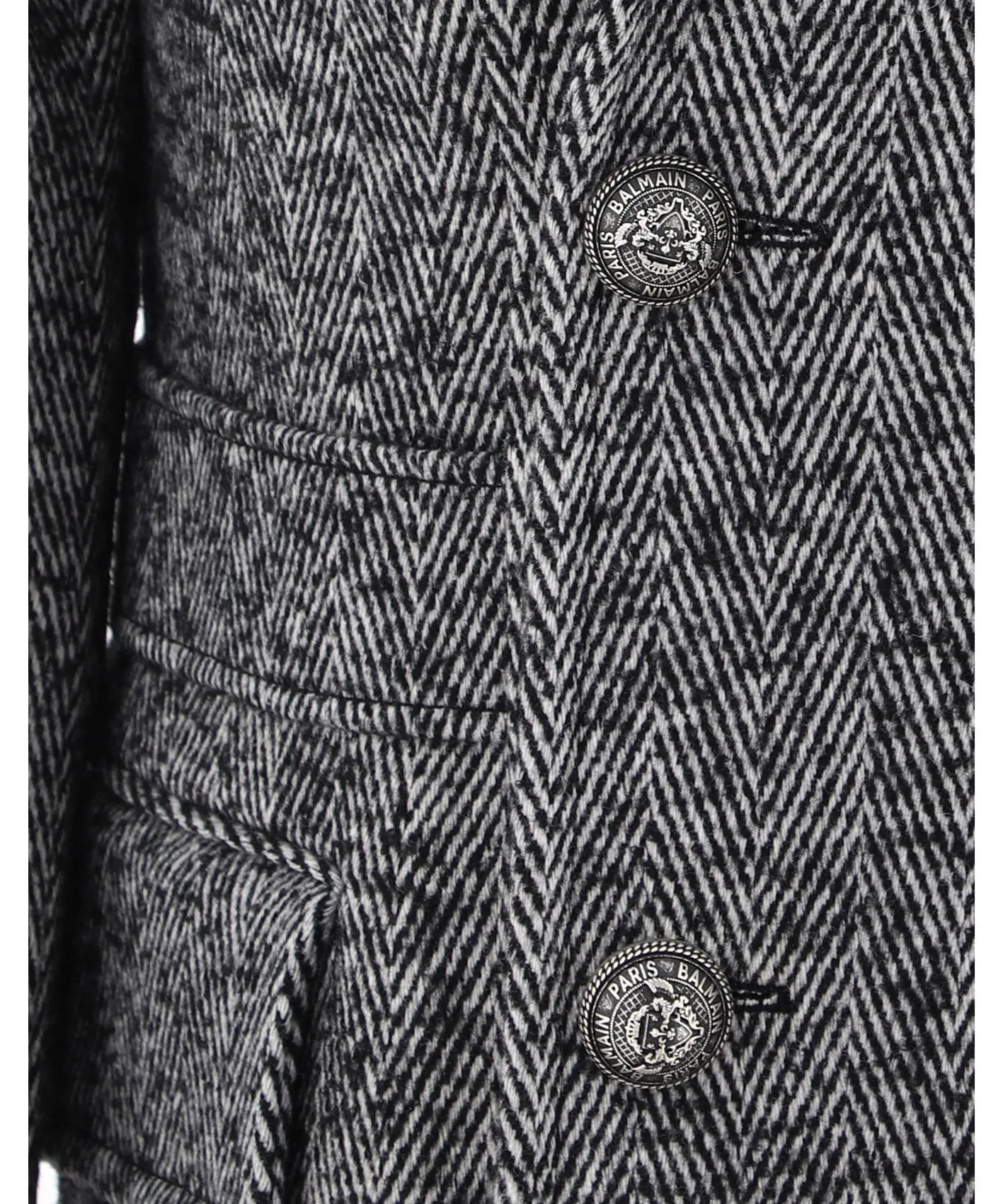 Balmain Chevron Double-Breasted Coat