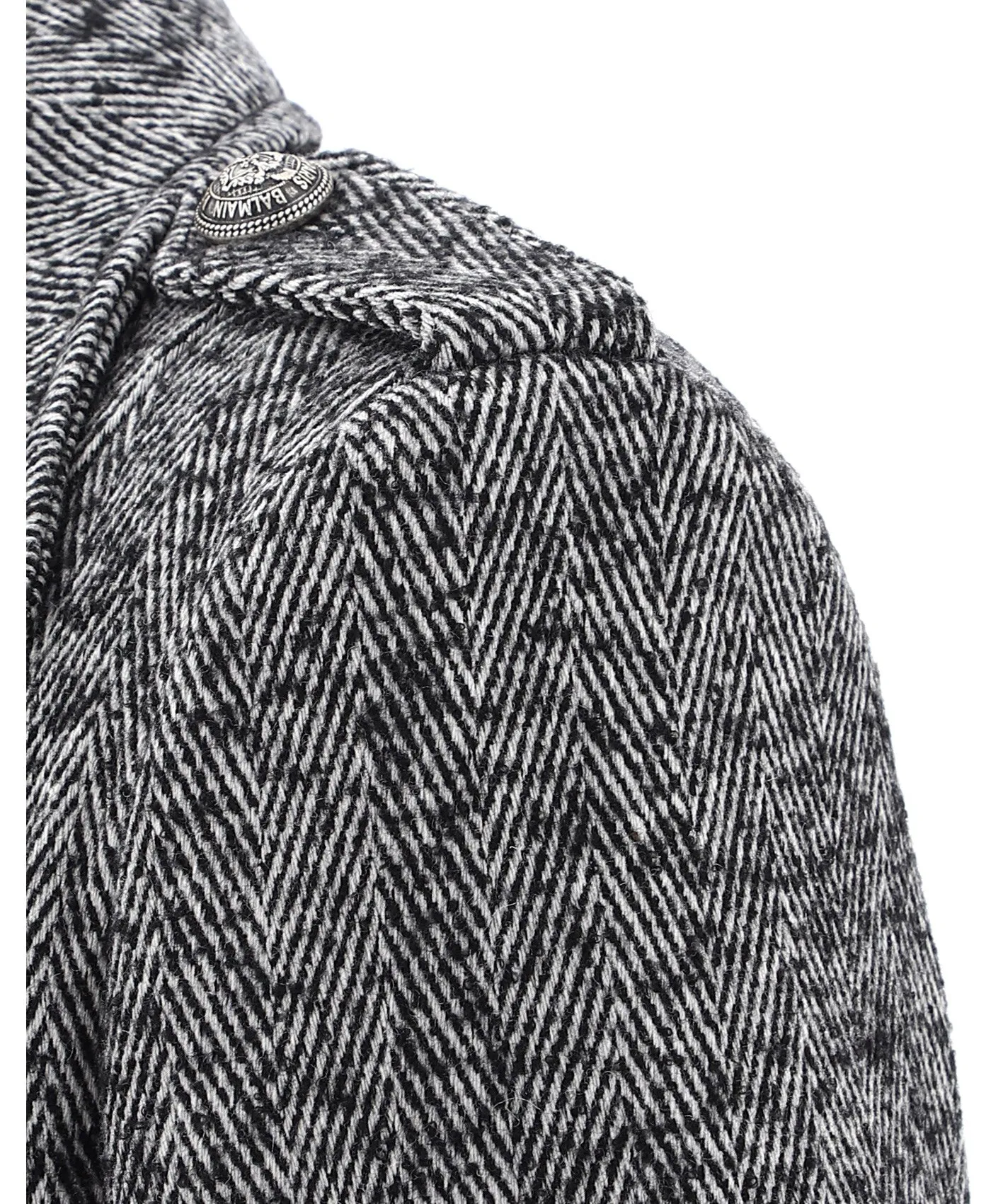 Balmain Chevron Double-Breasted Coat