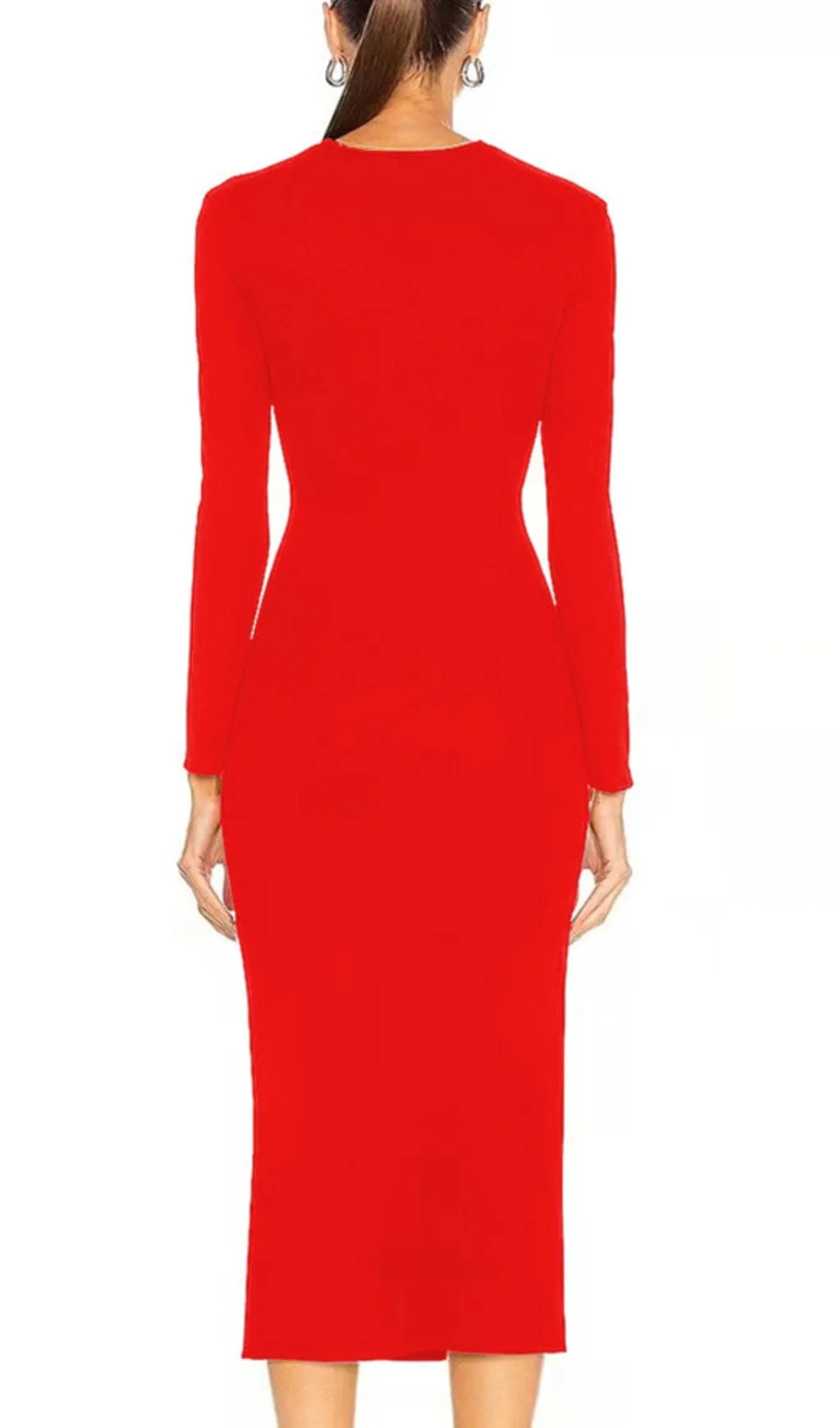 BANDAGE MIDI DRESS IN RED