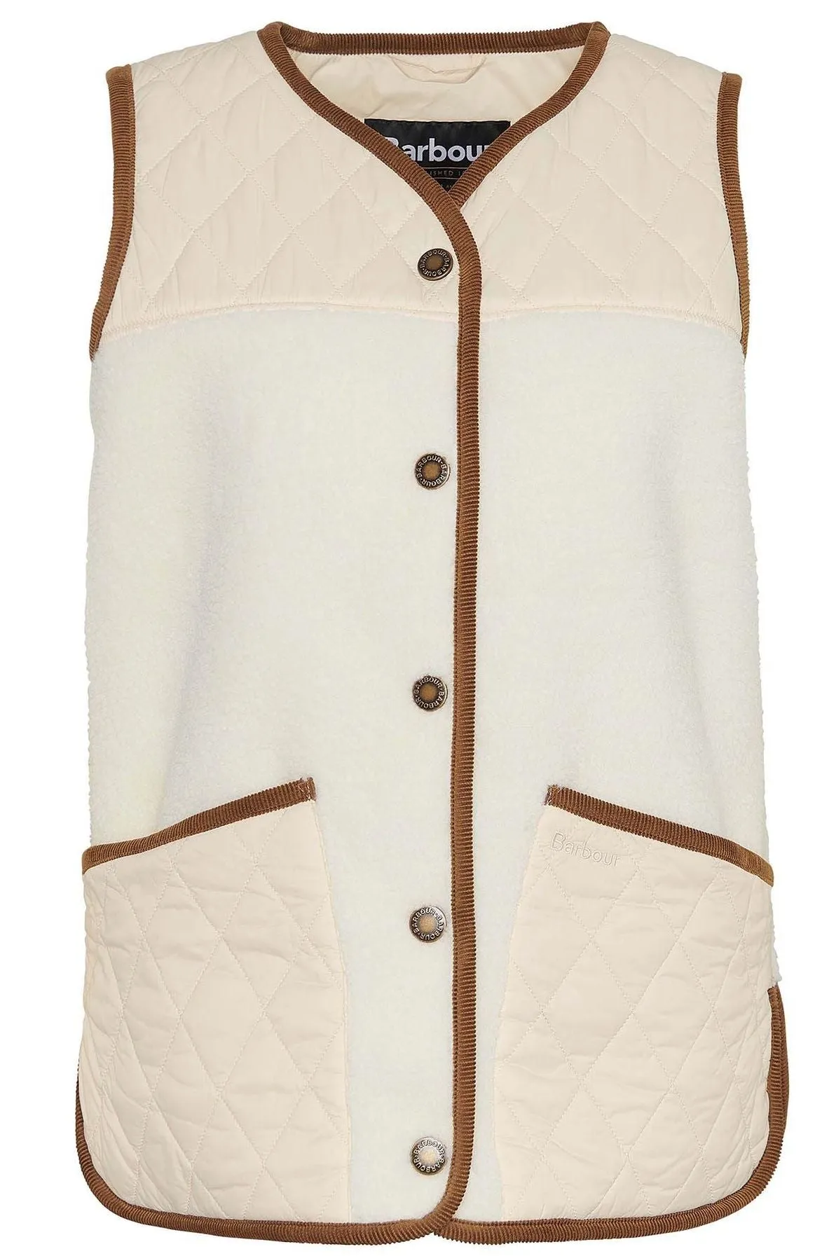 Barbour Gilet Brambles Fleece in Cream Winter pearl LFL0074CR11