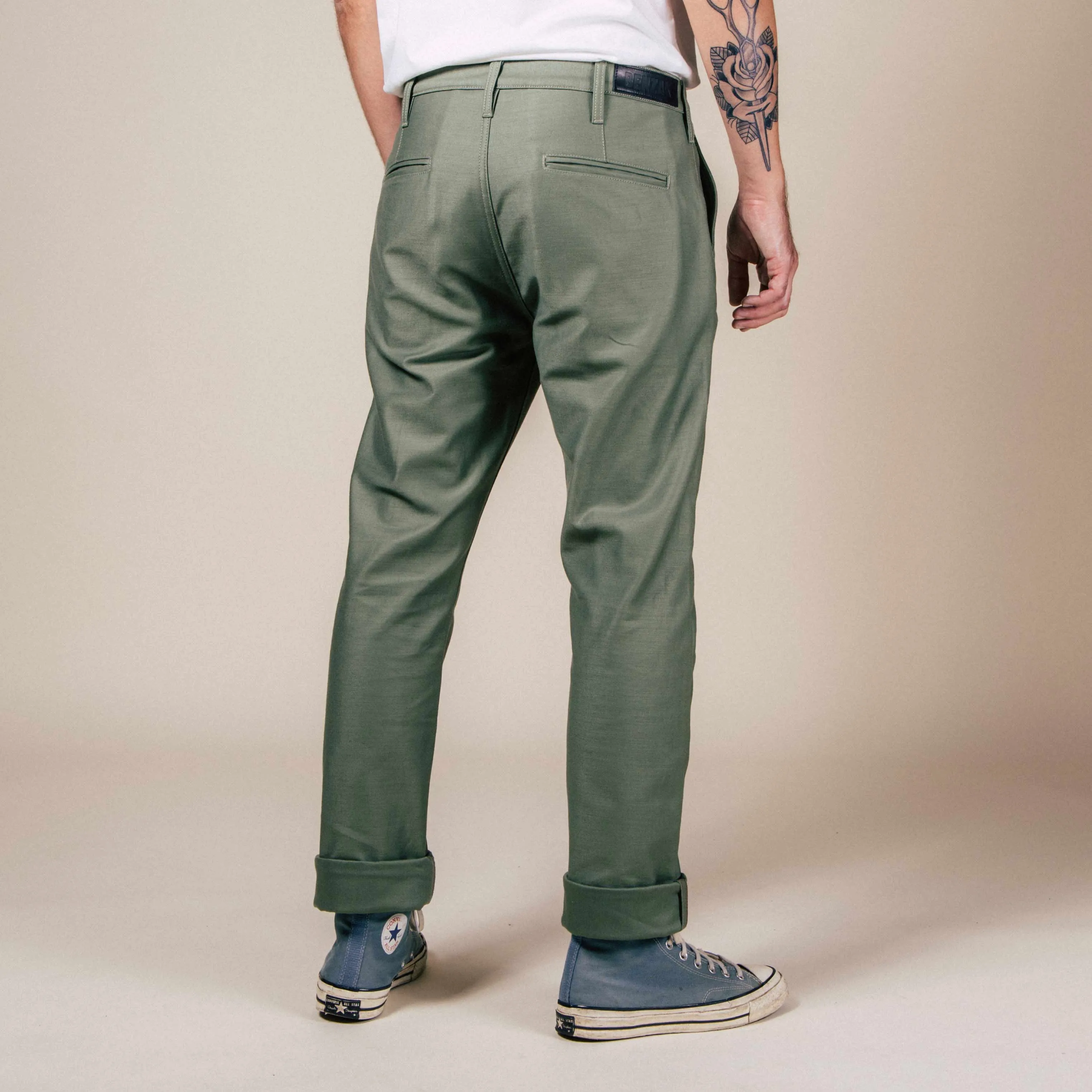 BC-03 STRAIGHT CHINO 10 oz. army green military twill (lot 2023)