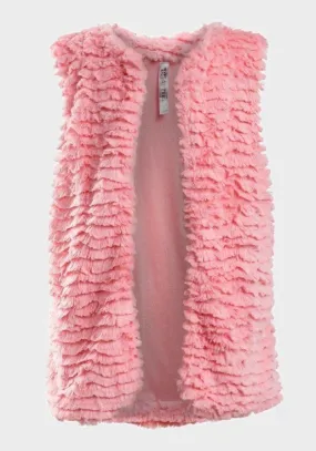 Beautees - Girls Super Soft Bodywarmer Faux Fur Pink Gilet