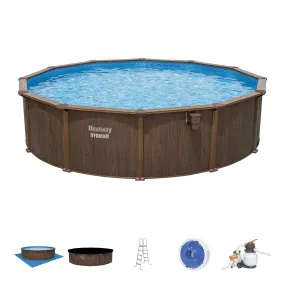 Bestway 18'x52" Steel Wall Above Ground Swimming Pool Set,Brown(For Parts)