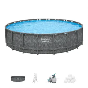 Bestway APX 365 22'x52" Round Above Ground Swimming Pool Set with Pump & Ladder