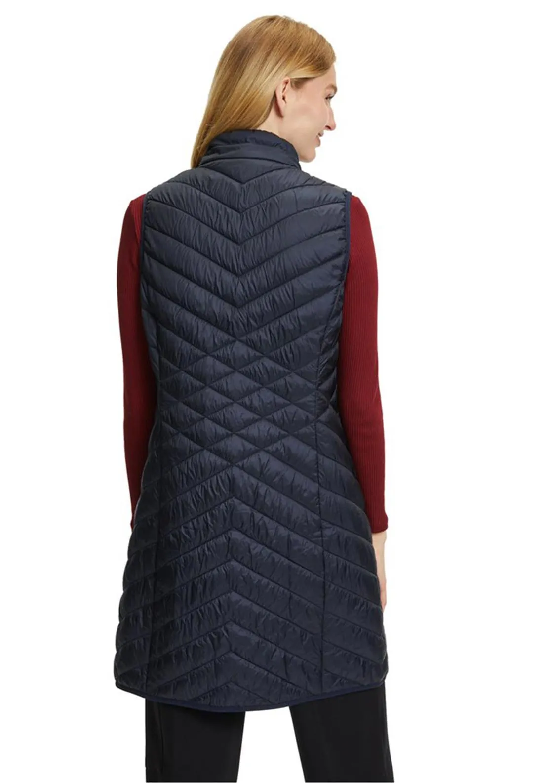 Betty Barclay Light Quilted Long Gilet, Navy