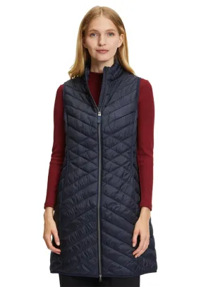 Betty Barclay Light Quilted Long Gilet, Navy