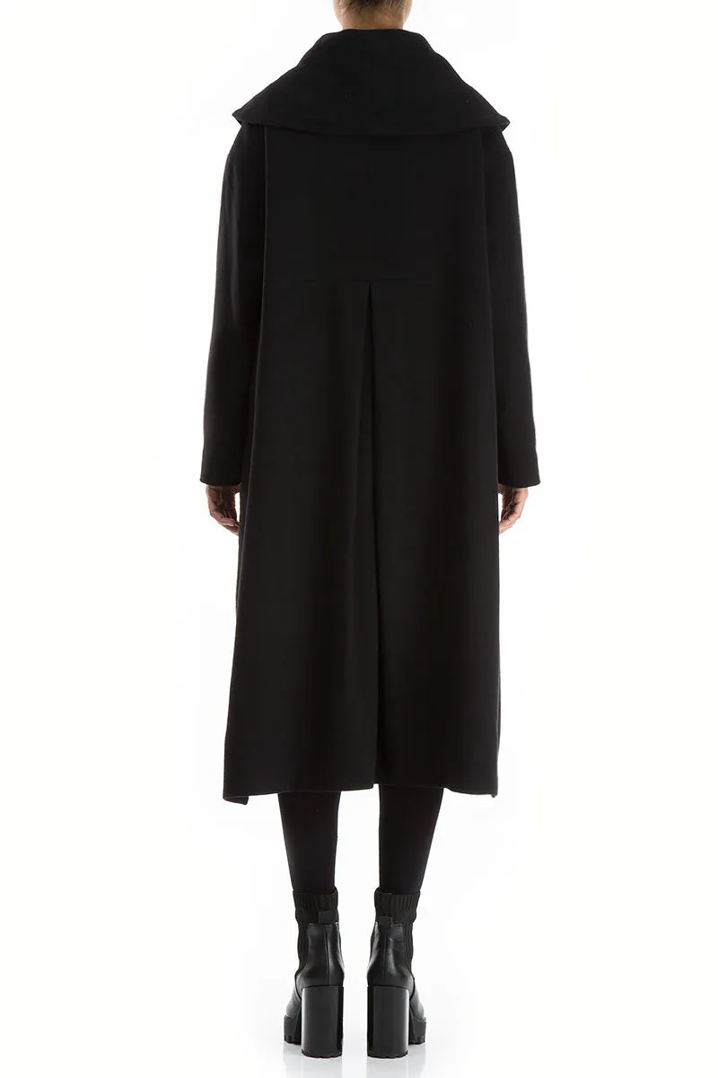 Black Light Wool Swing Coat