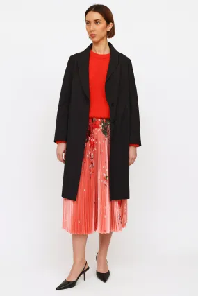 Black Pleated Panel Coat