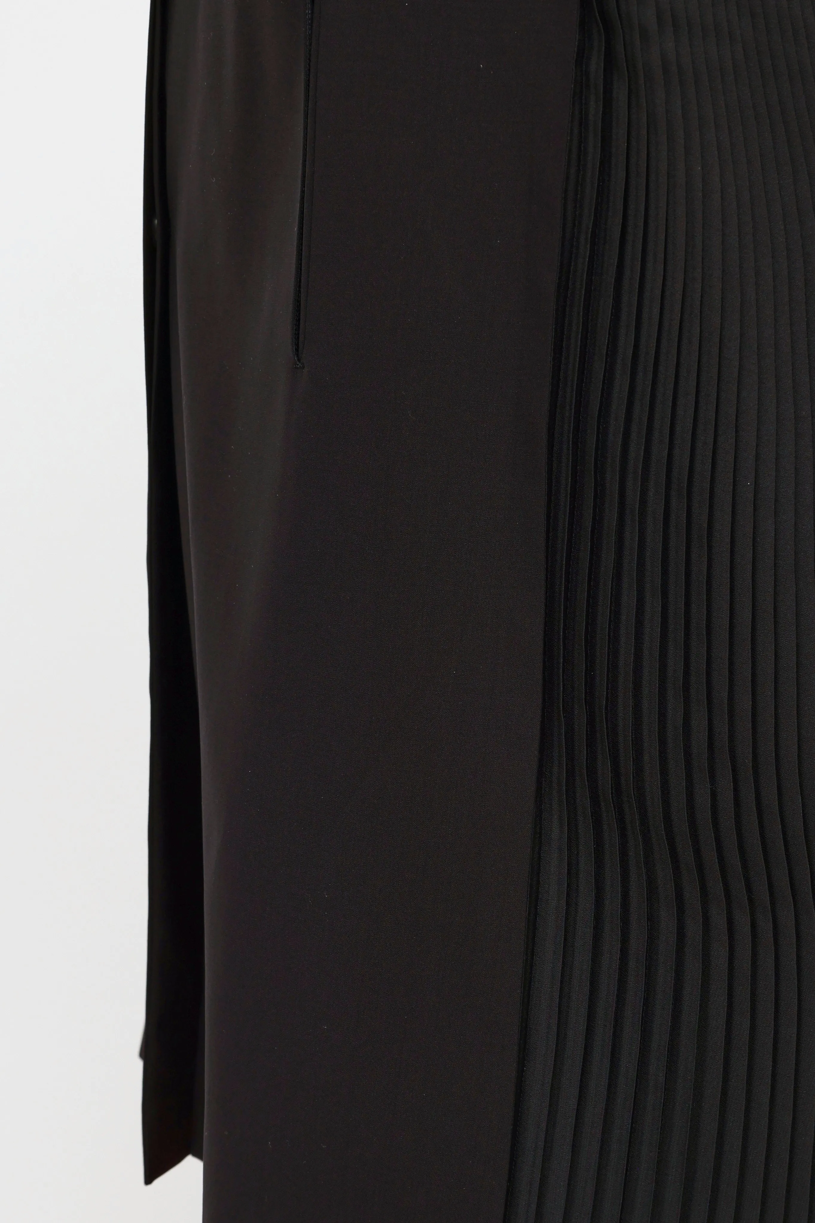 Black Pleated Panel Coat