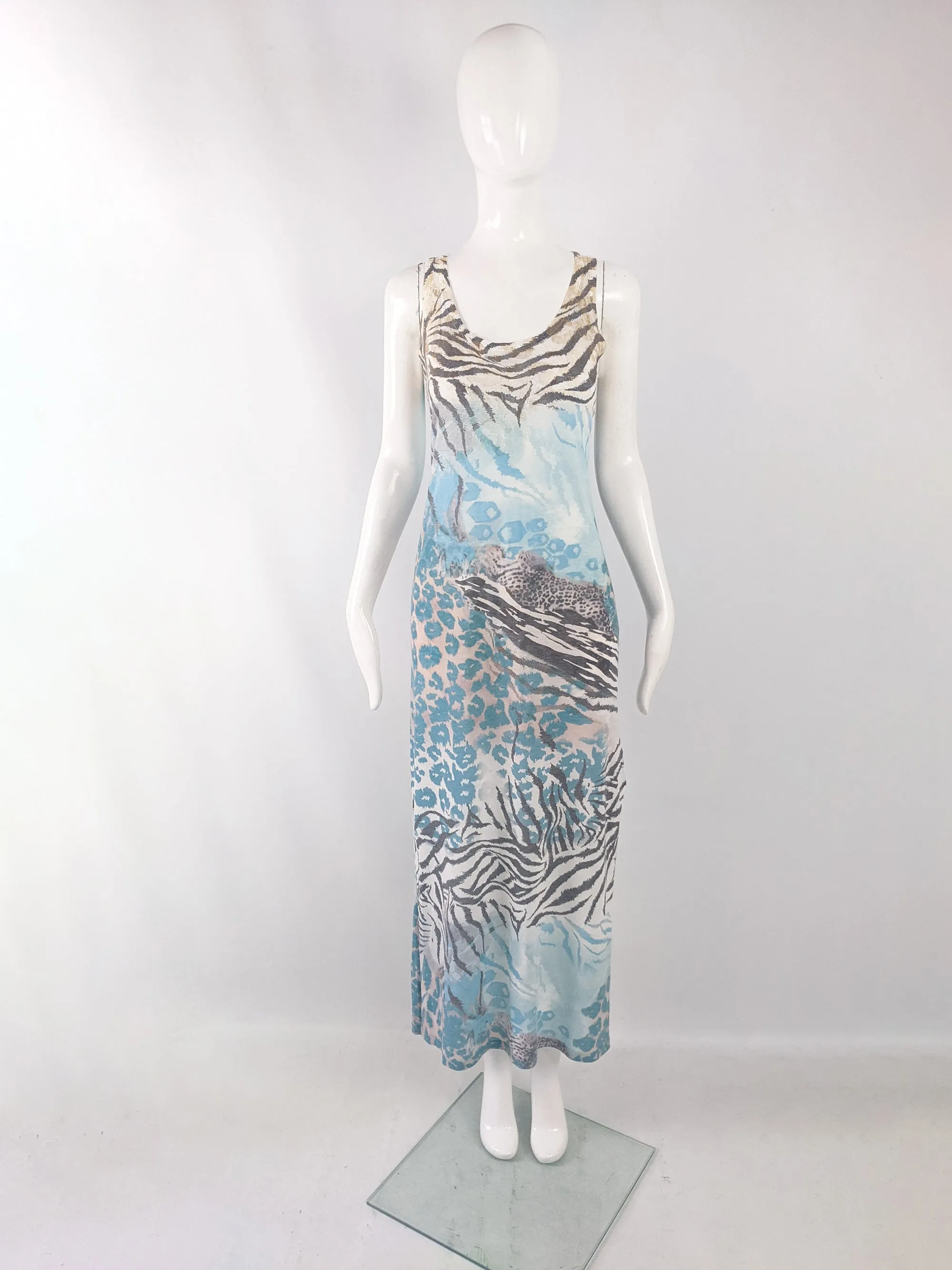 Blumarine Vintage y2k Animal Print Maxi Dress, 2000s