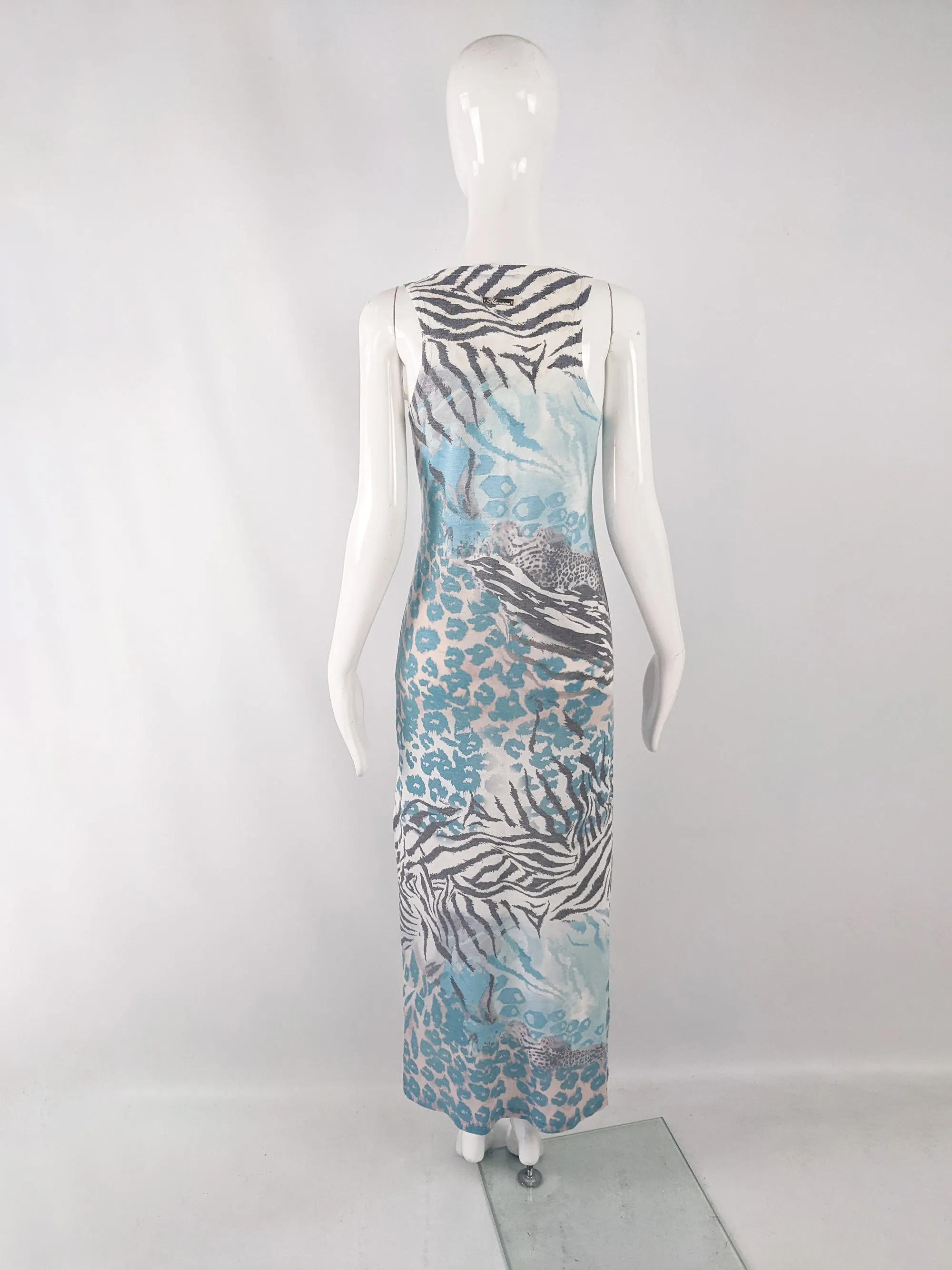 Blumarine Vintage y2k Animal Print Maxi Dress, 2000s