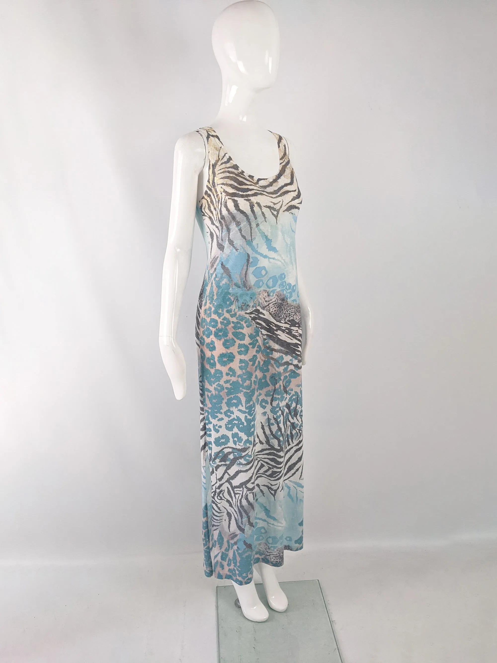 Blumarine Vintage y2k Animal Print Maxi Dress, 2000s