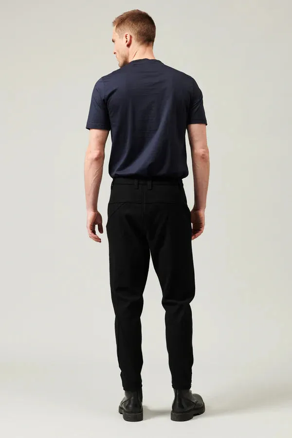 Boiled wool chino pant - Black