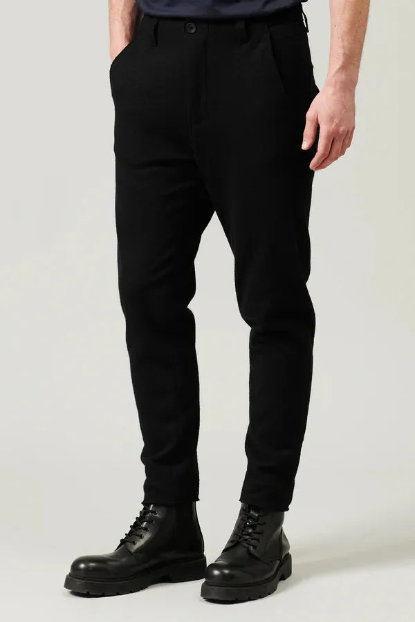 Boiled wool chino pant - Black