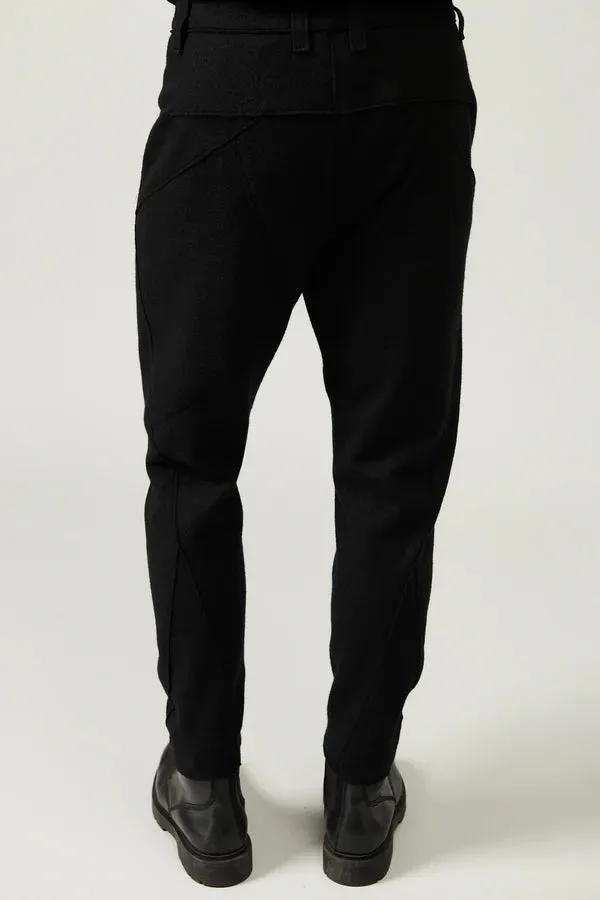 Boiled wool chino pant - Black