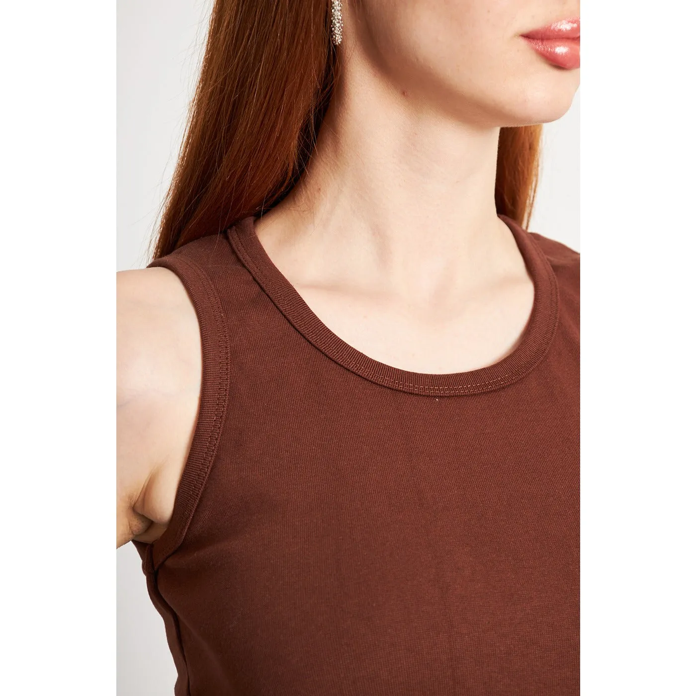 Brown Basic Tank Top