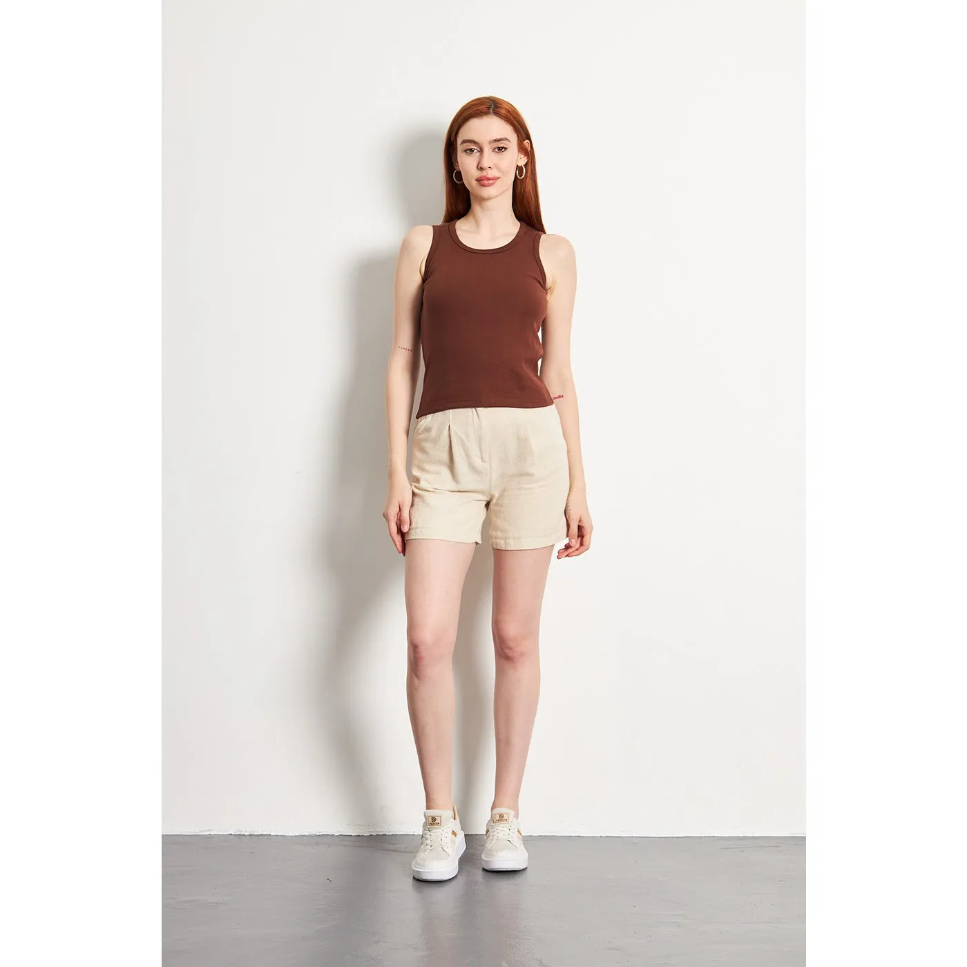 Brown Basic Tank Top