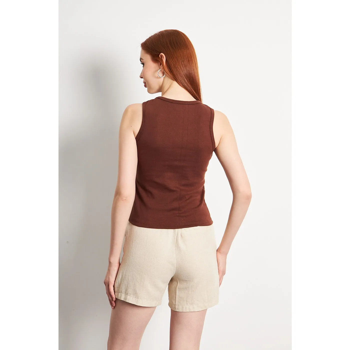 Brown Basic Tank Top