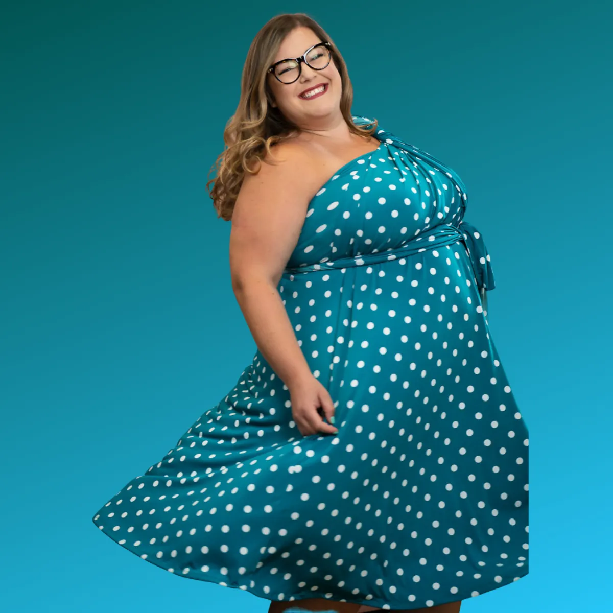 Calista Maxi Teal Polka