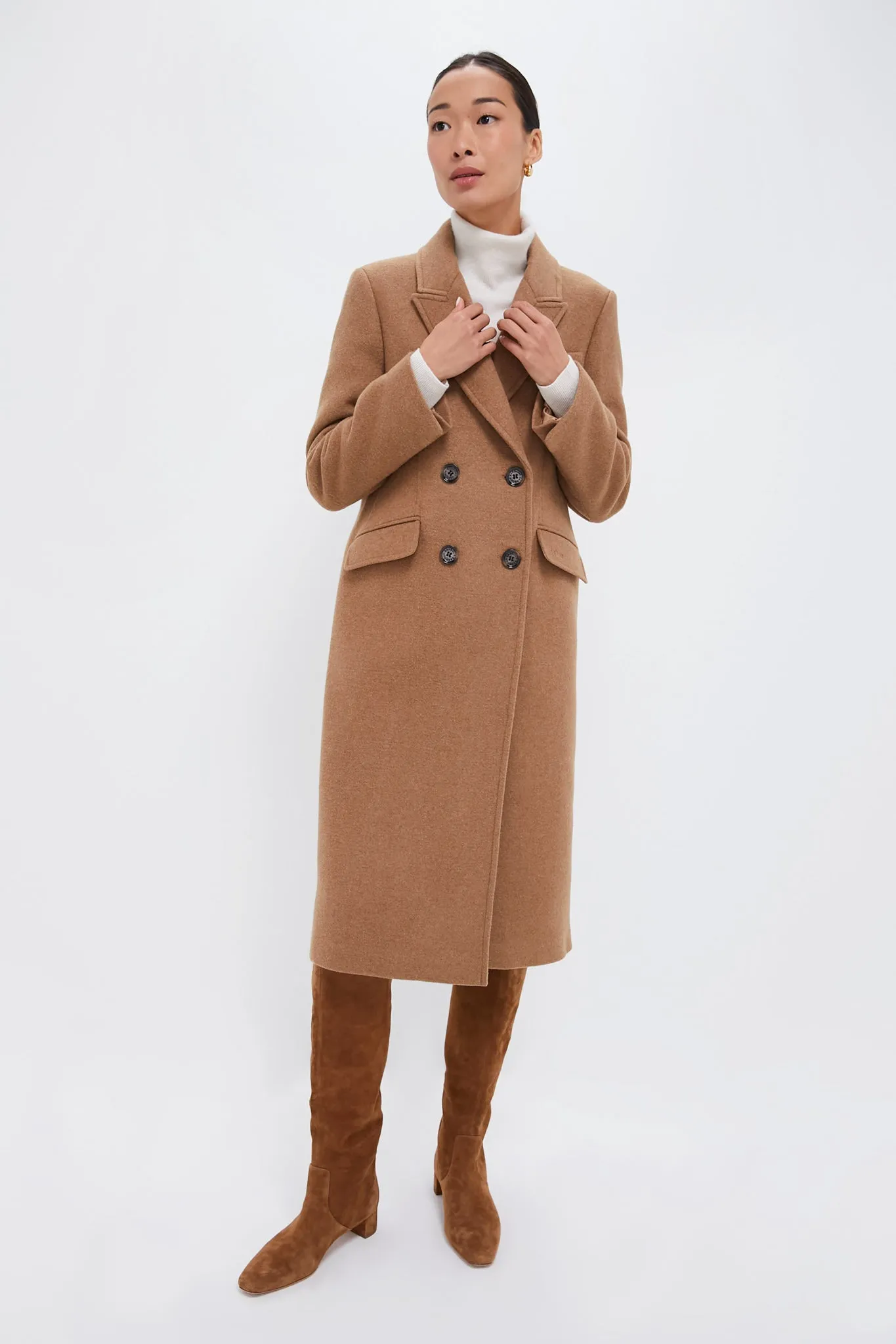 Camel Marylin Tailored Wool Coat