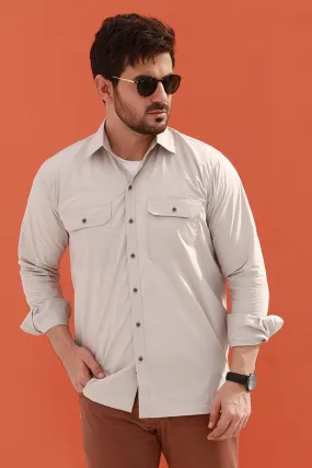 Casual Lunar Gray Poplin Shirt - P22 - MS0005R