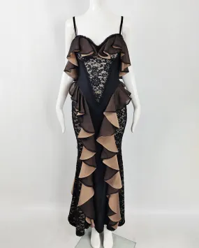 Catwalk Collection Vintage Black Lace & Satin Corset Dress