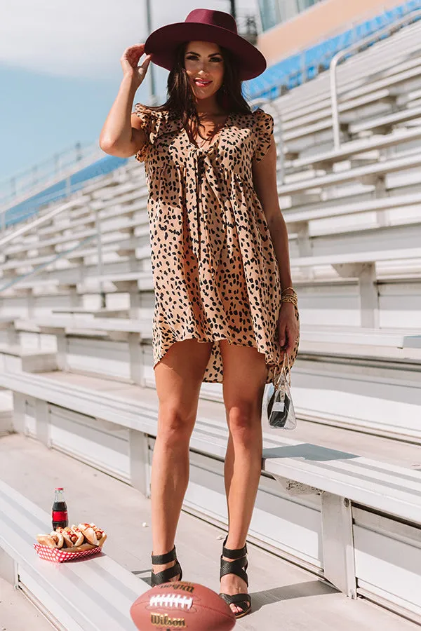 Champs And Cheers Leopard Front Tie Dress