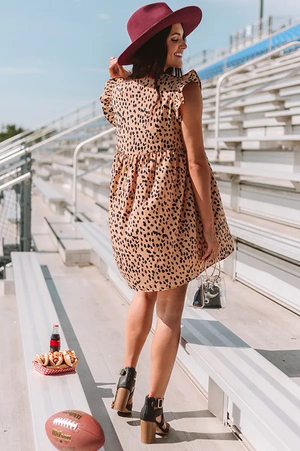 Champs And Cheers Leopard Front Tie Dress