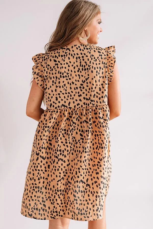 Champs And Cheers Leopard Front Tie Dress